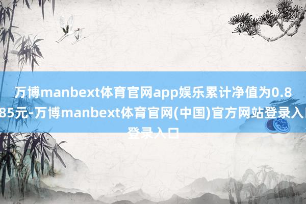 万博manbext体育官网app娱乐累计净值为0.8285元-万博manbext体育官网(中国)官方网站登录入口
