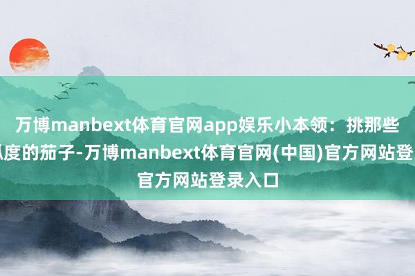万博manbext体育官网app娱乐小本领：挑那些略带弧度的茄子-万博manbext体育官网(中国)官方网站登录入口