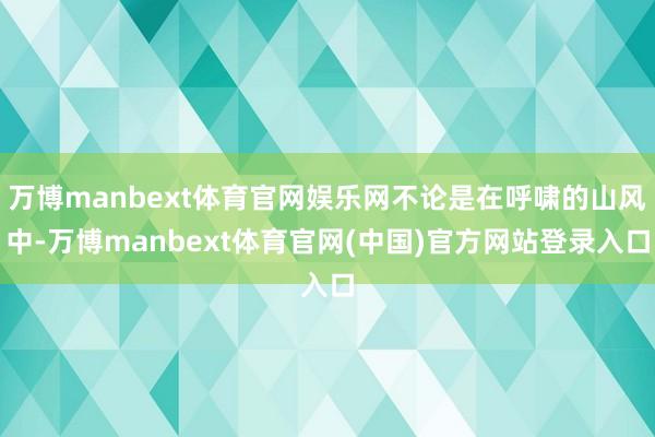 万博manbext体育官网娱乐网不论是在呼啸的山风中-万博manbext体育官网(中国)官方网站登录入口